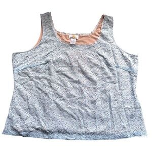 Kathleen Kirkwood Blue & Nude Lace Tank Top NWT Size 3X